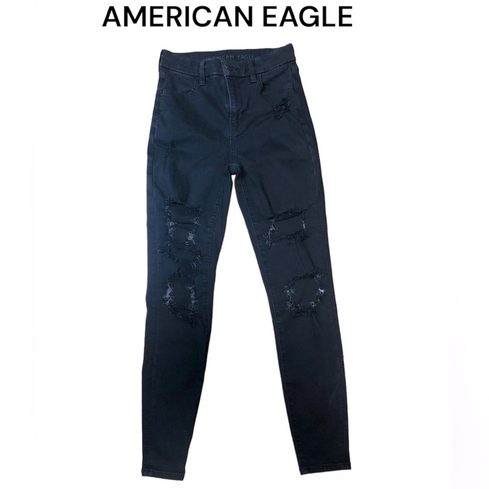 AMERICAN EAGLE curvy hi-rise distressed jeggings